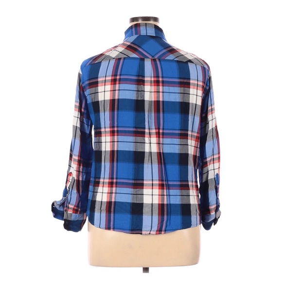 Ava & Viv Soft Plaid Lightweight Button Down Shirt - 2X - Picture 2 of 8